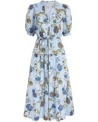 ME+EM - Cotton Floral Garden Print Midi Dress - Lyst