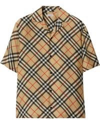 Burberry - Oversized Silk Check Shirt - Lyst