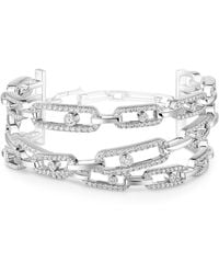 Messika - Move Link And Diamond Multi-Row Cuff Bracelet - Lyst