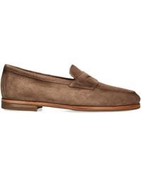 Santoni - Suede Carla Loafers - Lyst