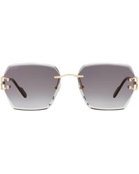 Cartier - Metal Signature C De Ct046S Sunglasses - Lyst