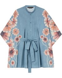 Marina Rinaldi - X Maccapani Cotton Printed Astro Blouse - Lyst