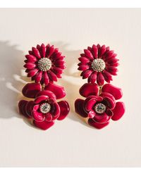 Carolina Herrera - Embellished Floral Clip-On Earrings - Lyst