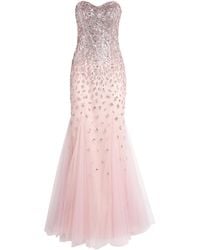 Pamella Roland - Tulle Embellished Strapless Gown - Lyst