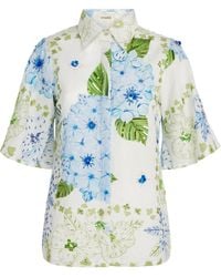 VERANDAH - Linen-Cotton Hydrangea Shirt - Lyst