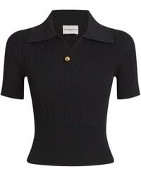 Claudie Pierlot - Cotton Ribbed Polo Shirt - Lyst