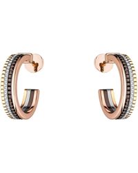 Boucheron - Small Mixed Gold And Diamond Quatre Classique Hoop Earrings - Lyst