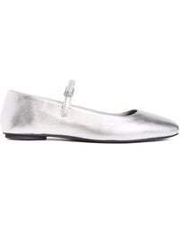 MAX&Co. - Metallic Leather Ballet Flats - Lyst