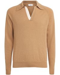 Lardini - Virgin Wool-Cashmere Open-Collar Polo Shirt - Lyst
