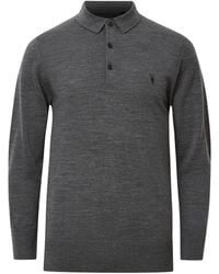 AllSaints - Merino Wool Mode Polo Shirt - Lyst
