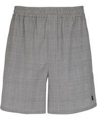 Balmain - Virgin Wool Check Shorts - Lyst