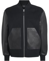 Mackage - Wool Leather-Trim Emilio Bomber Jacket - Lyst