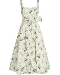 Carolina Herrera - Floral Print Midi Dress - Lyst