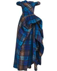 Vivienne Westwood - Tartan Off-The-Shoulder Chichi Gown - Lyst
