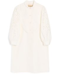Valentino - Cotton Eyelet Lace Mini Dress - Lyst