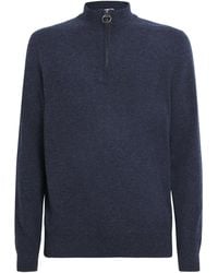 Barbour - Wool-Cashmere Waterbury Quarter-Zip Sweater - Lyst