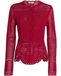 Erdem - Cotton Crochet Peplum Cardigan - Lyst