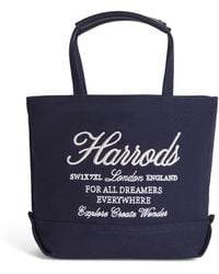 Harrods - Small Embroidered Logo Tote Bag - Lyst