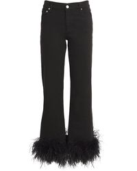 Alice + Olivia - Feather-Cuff Roxie Flared Jeans - Lyst