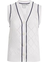 Varley - Pointelle-Knit Sleeveless Cardigan - Lyst
