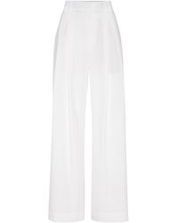 Brunello Cucinelli - Cotton Poplin Wide Tailored Trousers - Lyst