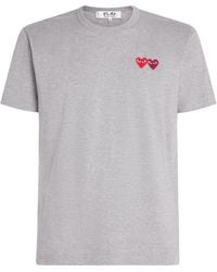 COMME DES GARÇONS PLAY - Embroidered Double-Heart T-Shirt - Lyst