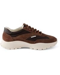 Prada - Suede-Mesh Sneakers - Lyst