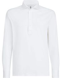 Brunello Cucinelli - Cotton Long-Sleeve Polo Shirt - Lyst
