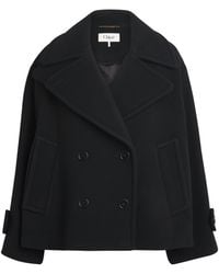 Chloé - Wool-Blend Double-Breasted Pea Coat - Lyst