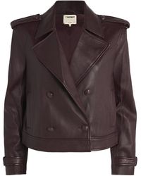 L'Agence - Leather Xoey Cropped Jacket - Lyst