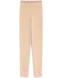 Valentino - Cashmere Floral-Hem Leggings - Lyst