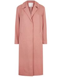 Sandro Longline Overcoat - Pink