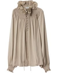 Burberry - Geometric Silk Blouse - Lyst