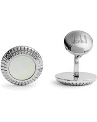 dunhill - Rhodium-Plated And Mother-Of-Pearl Hobnail Cufflinks - Lyst