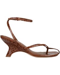 Jonathan Simkhai - Croc-Embossed Leather Kelsey Heeled Sandals 75 - Lyst