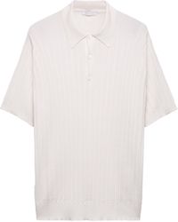 Prada - Cashmere-Silk Ribbed Polo Shirt - Lyst