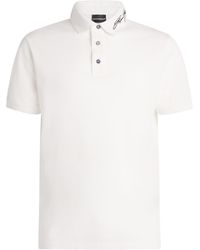 Emporio Armani - Cotton Piqué Signature Polo Shirt - Lyst