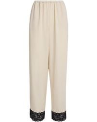 Stylein - Lace-Trim Monteroni Wide-Leg Trousers - Lyst