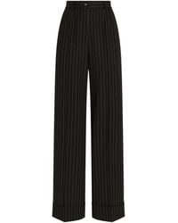 Dolce & Gabbana - Stretch-Wool Pinstripe Trousers - Lyst