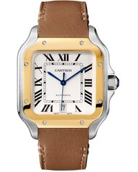 Cartier - Stainless Steel And Yellow Gold Santos De Watch 39.8mm - Lyst