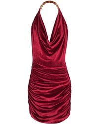 Balmain - Burgundy Viscose Blend Dress - Lyst