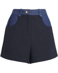 Maje - Tweed Denim-Trim Shorts - Lyst