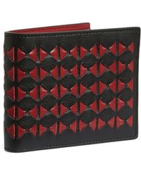 Serapian Leather Mosaico Bifold Wallet - Red