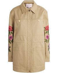 Carolina Herrera - Embroidered Trench Coat - Lyst