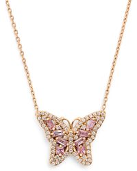 Suzanne Kalan - Diamond And Pastel Sapphire Bold Butterfly Necklace - Lyst