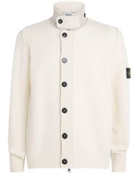 Stone Island - Lambswool Stand-Collar Cardigan - Lyst