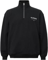 AllSaints - Cotton Underground Half-Zip Sweatshirt - Lyst