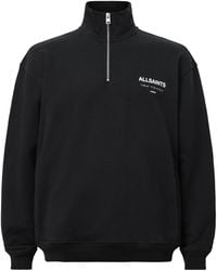 AllSaints - Cotton Underground Half-Zip Sweatshirt - Lyst