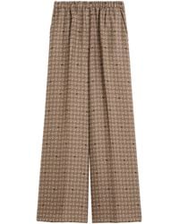 Max Mara - Silk Twill Printed Wide-Leg Trousers - Lyst