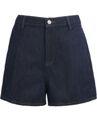 7 For All Mankind - Cotton-Linen Mid-Rise Shorts - Lyst